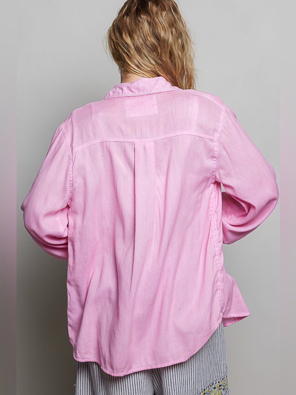 POL Washed Textured Cotton Western Button Front Shirt - Picture 6 of 7